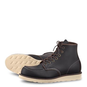Red Wing Classic Moc 6-Inch Boot in Prairie Leather Mens Heritage Boots Black - Style 8849
